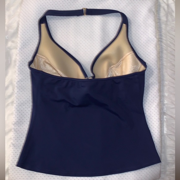 Victorias secret navy blue halter top bathing suit (top only) size 36DD - Picture 7 of 13